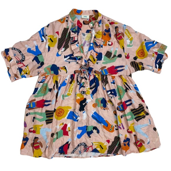 Fendi authentic oversized ruffled dress size S - Picture 3 of 16